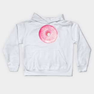 Pink Donut Watercolor By shoko Kids Hoodie